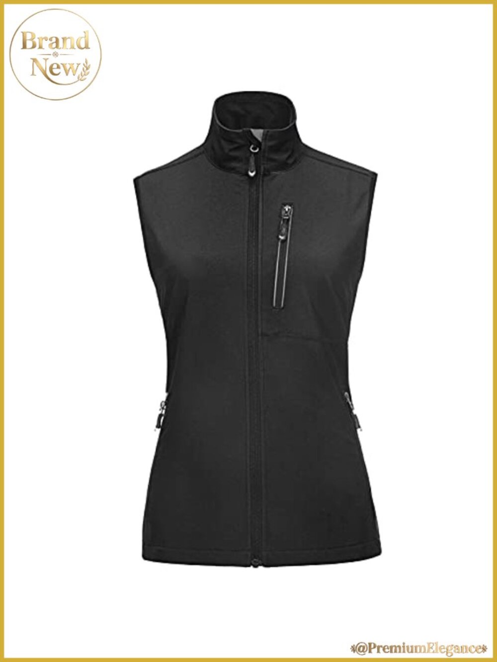Women's Lightweight Windproof Running Vest 6 Pockets Water Resistant